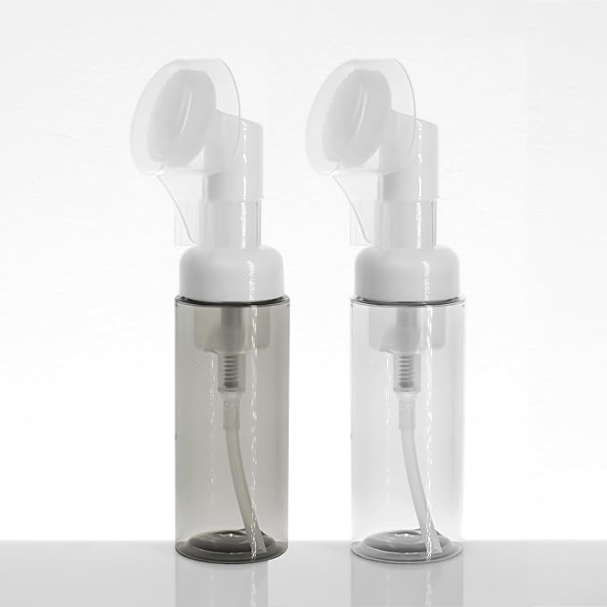 6PCS Foam Bottle with Brush, Empty Foaming Pump Dispenser Small Face Cleanser - Image 2