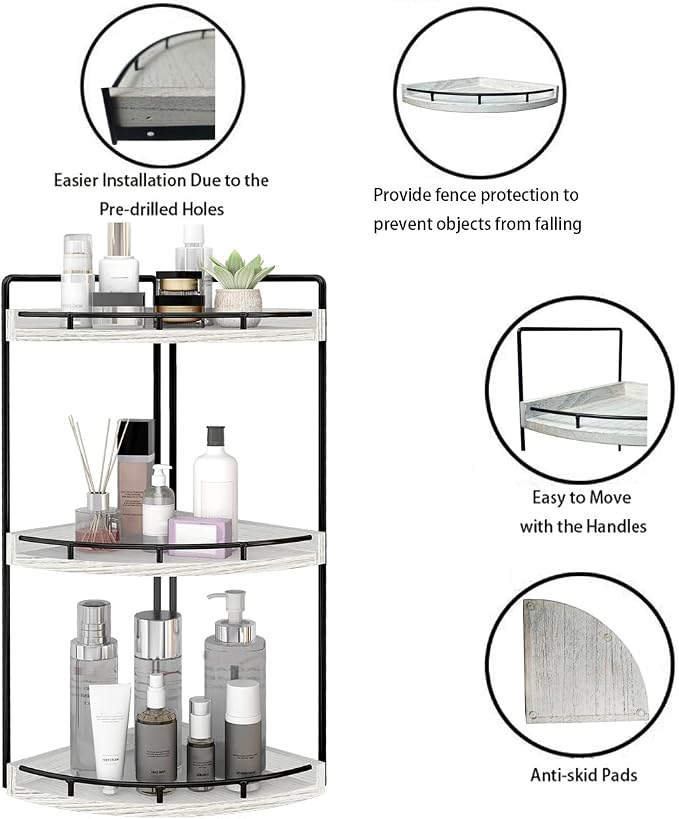 Dorhors 3-Tier Corner Bathroom Organizer Countertop - Image 4