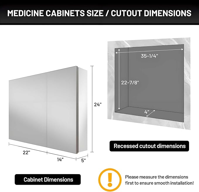 36 x 24 Medicine Cabinet Mirror - Image 2