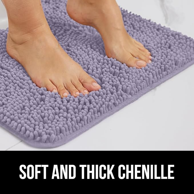 GORILLA GRIP Plush Absorbent Shaggy Chenille Bath Rug Mat - Image 4