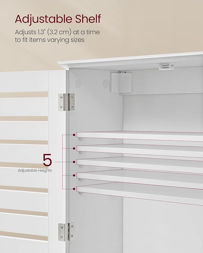 VASAGLE Bathroom Wall Cabinet, Medicine Cabinet, Wall-Mounted Bathroom Storage - Image 5
