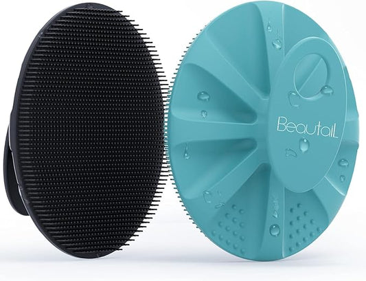 Silicone Body Scrubber 2 Pack, BEAUTAIL Shower Bath Wash Brush, Gentle by BEAUTAIL