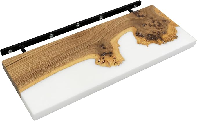RWA Straight Edge Floating Shelf – Unique Wood Floating Shelf by RWAresinwoodart