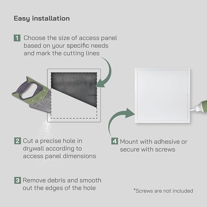 Vent Systems 16" x 16" Inch White Galvanized Steel Access Panel – Durable - Image 3