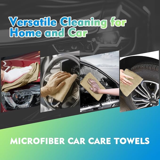 HOMEXCEL Brown Microfiber Cleaning Cloth 20 Pack 11.5 x 11.5 inch Microfiber - Image 4