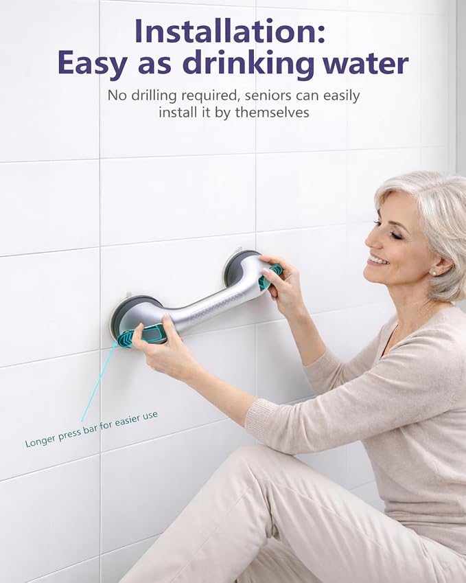 2 Pack Grab Bars for Bathtubs and Showers, Shower Handles for Elderly Seniors - Image 7