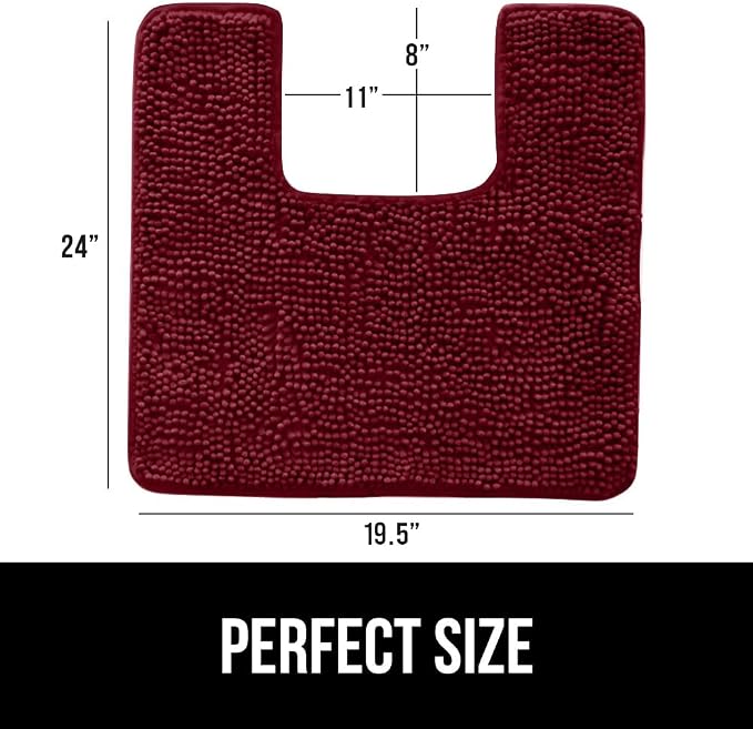 GORILLA GRIP Plush Absorbent Shaggy Chenille Bath Rug Mat - Image 2