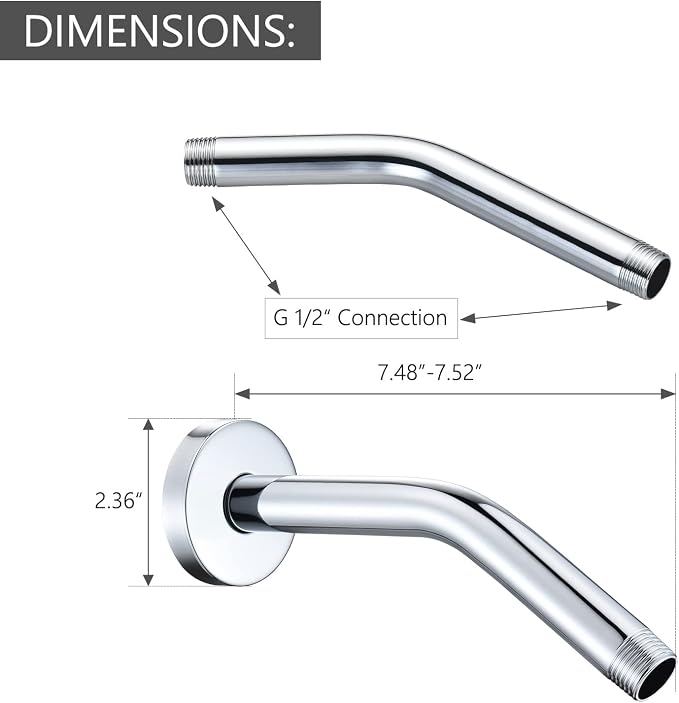 123815 Replacement For Moen 8 Inches Anti-leakage Ceiling Wall Mounted Bend - Image 4