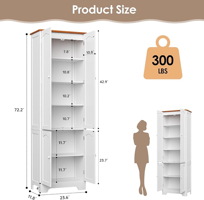 72.2'' Pantry - 4 Door Kitchen Cabinet - Image 2