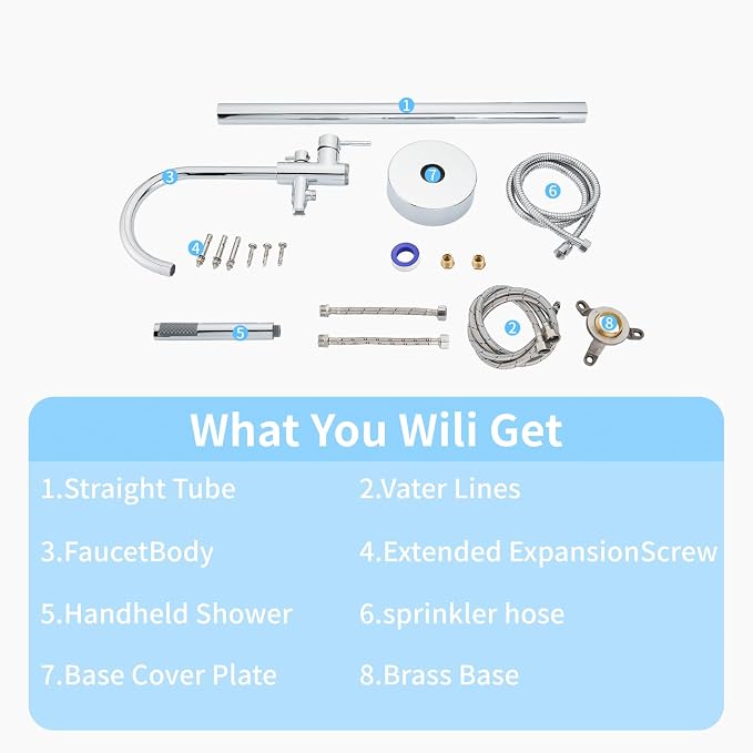 Freestanding Tub Filler Polished Chrome Floor Mount Bathtub Faucet Bathroom - Image 6