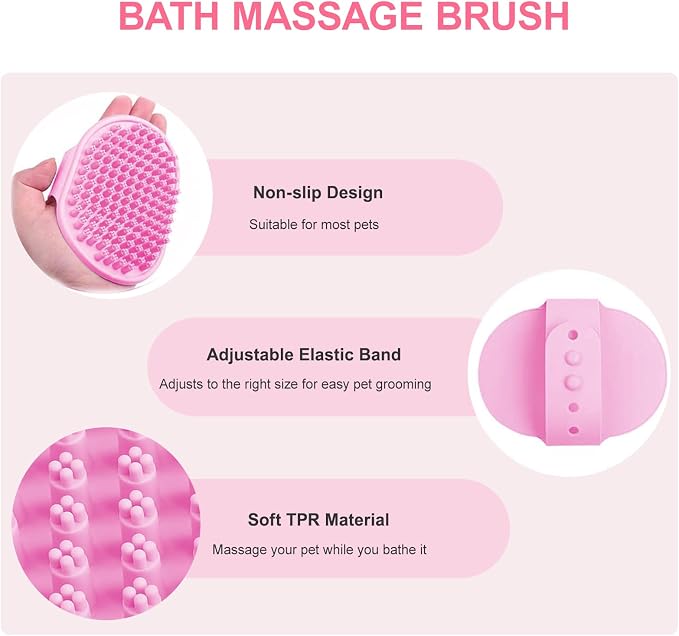 2 Piece Pink Pet Bath Supplies - Image 3