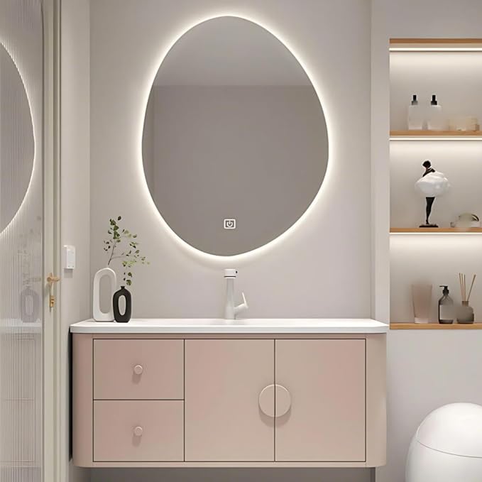 56IN Pink Modern Bathroom Vanity by NAIROLET