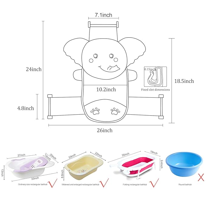 AIR&TREE Baby Bath Seat Support Net, Quick Drying, Adjustable, Comfortable - Image 3