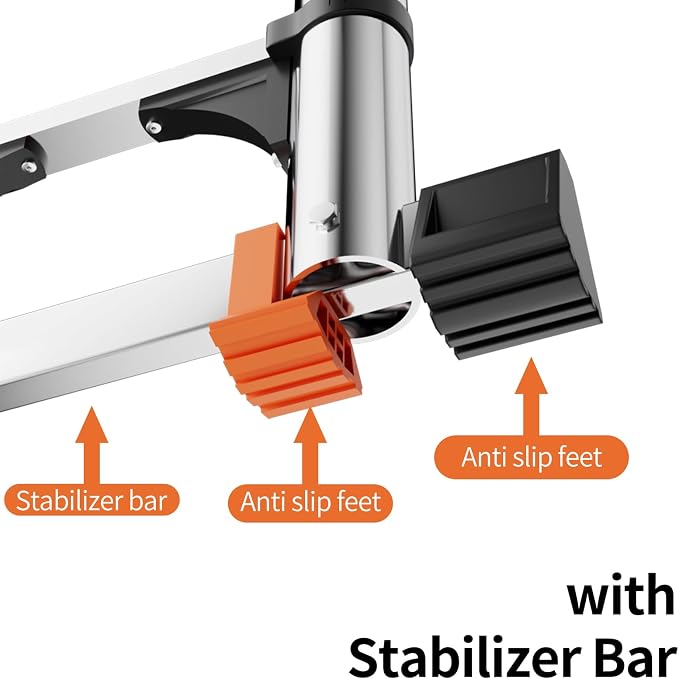 Telescoping Ladder, with Stable Hook and stabilizer barand, 12.5 FT Extension - Image 5