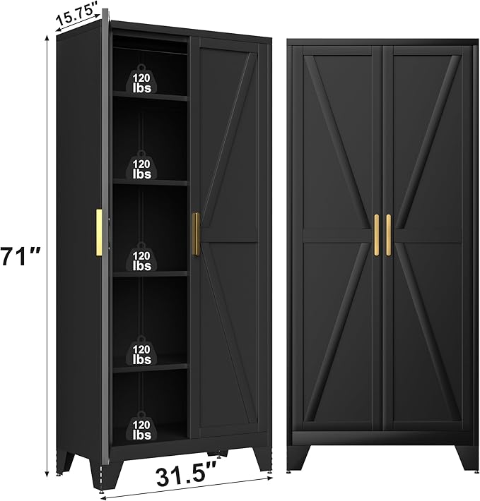 71H Tall Metal Storage Cabinet - Image 2