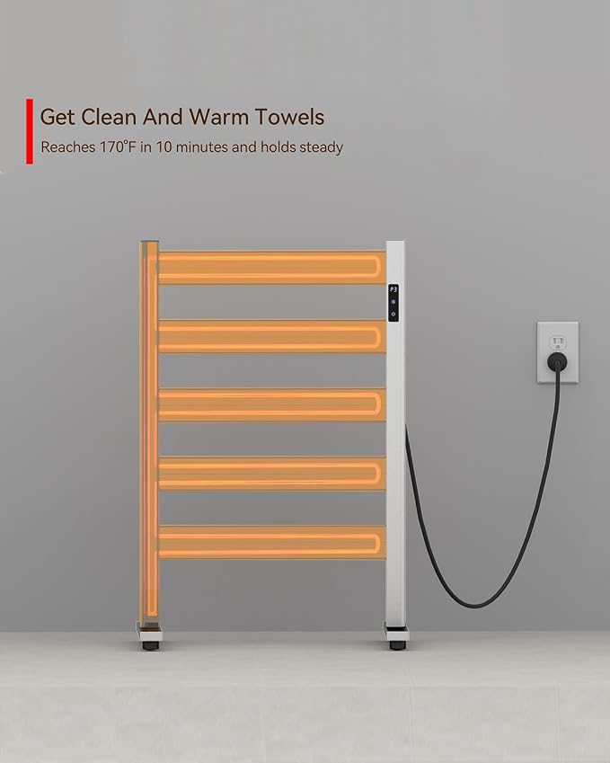 Towel Warmers for Bathroom, Space Aluminum Heated Towel Racks for Bathroom - Image 6