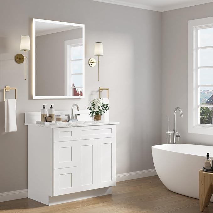 ROOMTEC Bathroom Cabinet, Soft-Close Drawer Slides Morden Bathroom Sink Vanity - Image 6