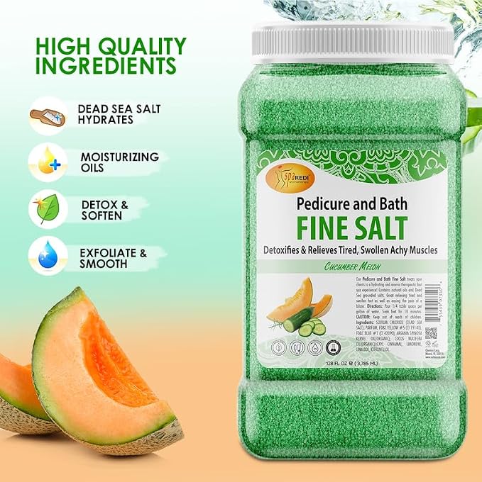 SPA REDI - Detox Foot Soak Pedicure and Bath Fine Salt, Cucumber and Melon - Image 5