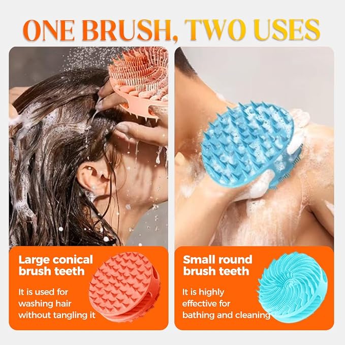 2 in 1 Silicone Body Scrubber & Scalp Scrubber, 2026 Upgrade Handheld Shower - Image 2