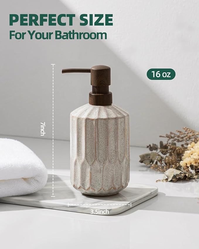 Fun Elements Bathroom Soap Dispenser, 16 Oz Luxurious Hand soap Dispenser - Image 4