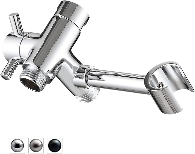PDPBath Solid Brass Shower Arm 3 Way Shower Diverter Valve by PDPBath