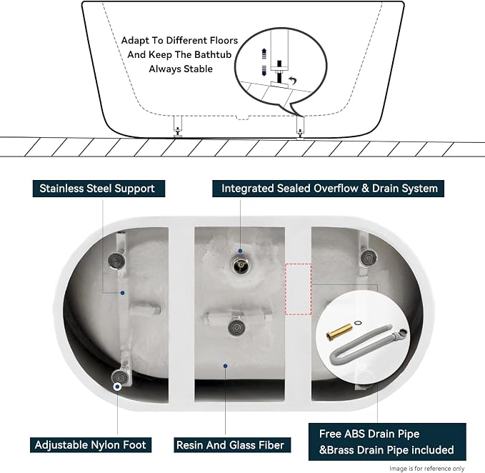 FerdY 47" Bali Acrylic Freestanding Bathtub - Image 8