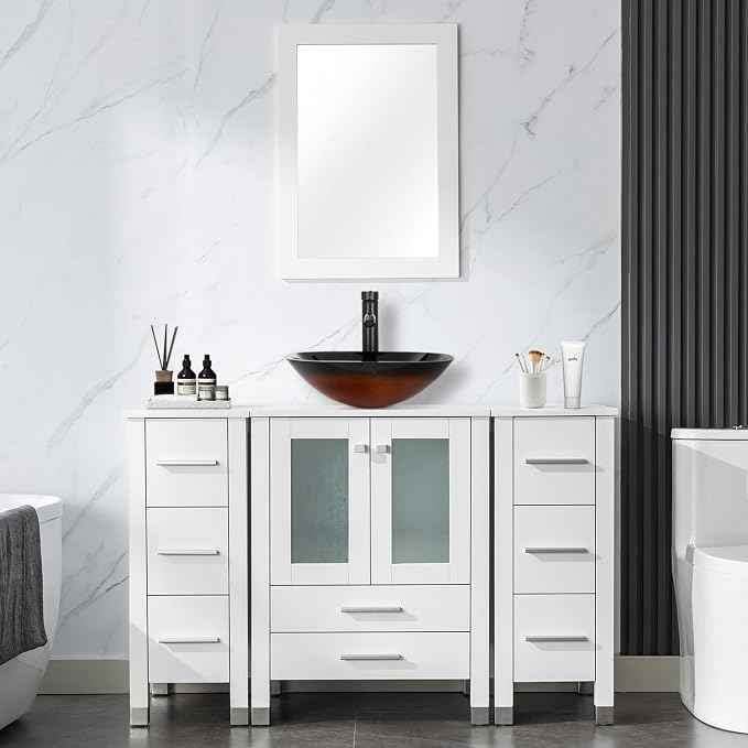LUCKWIND 48" Bathroom Vanity Sink Combo, 24-inch Main Cabniet by LUCKWIND