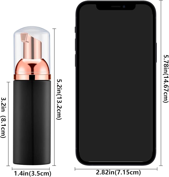 Lil Ray 2 Oz Empty Black Foam Pump Bottle, Foamer Soap Dispenser - Image 6