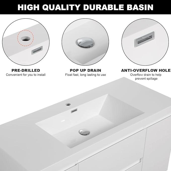 60" Floating Bathroom Vanity - Image 4