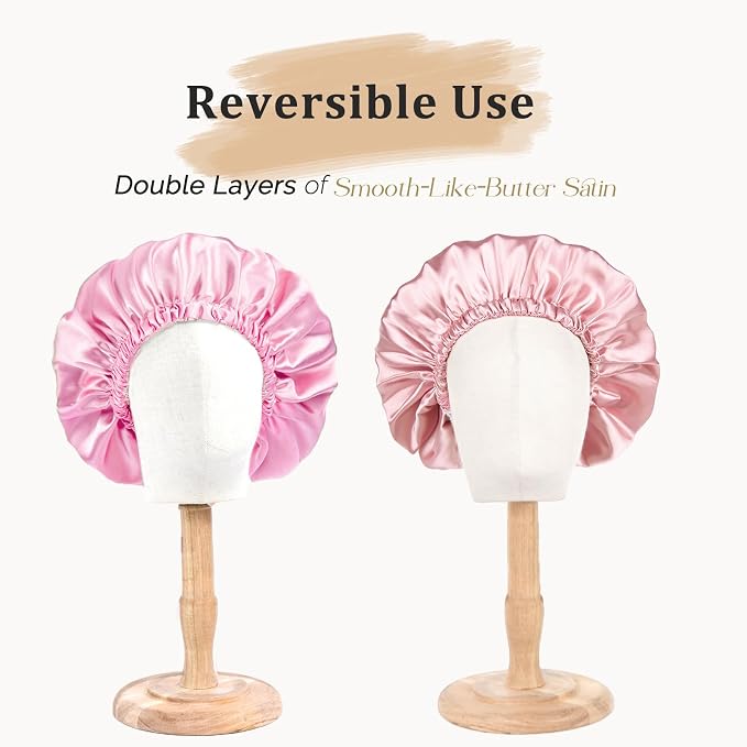 YANIBEST Adjustable Satin Bonnet Double Layer Hair Bonnet - Image 4