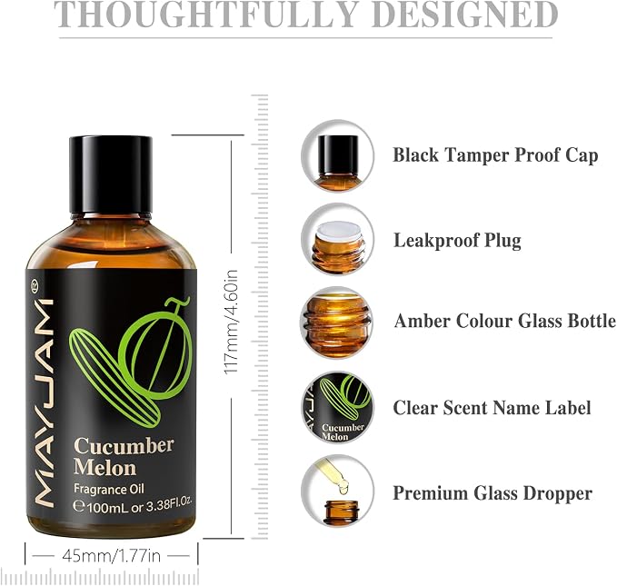 MAYJAM 100ML/3.38FL.OZ Cucumber Melon Fragrance Oils - Image 7