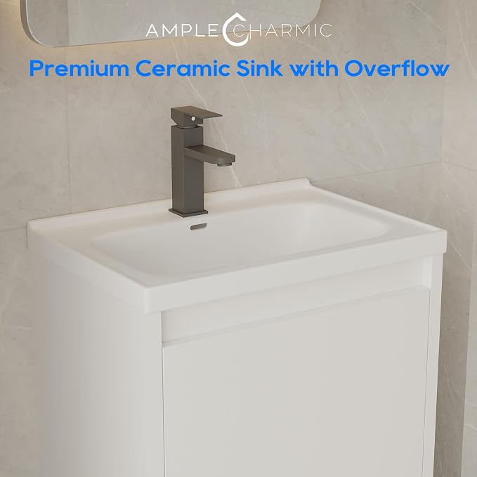 Bathroom Vanity with Sink 20 Inch, Modern Freestanding Bathroom Storage Cabinet - Image 5