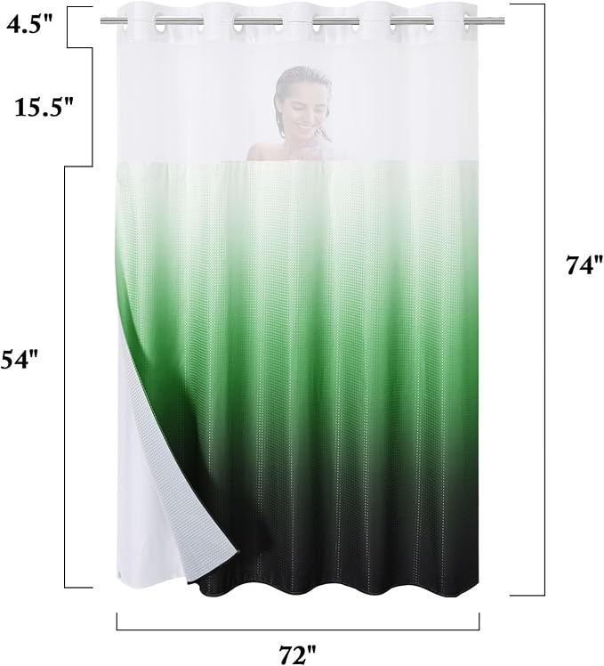 Gibelle No Hook Waffle Weave Shower Curtain - Image 7