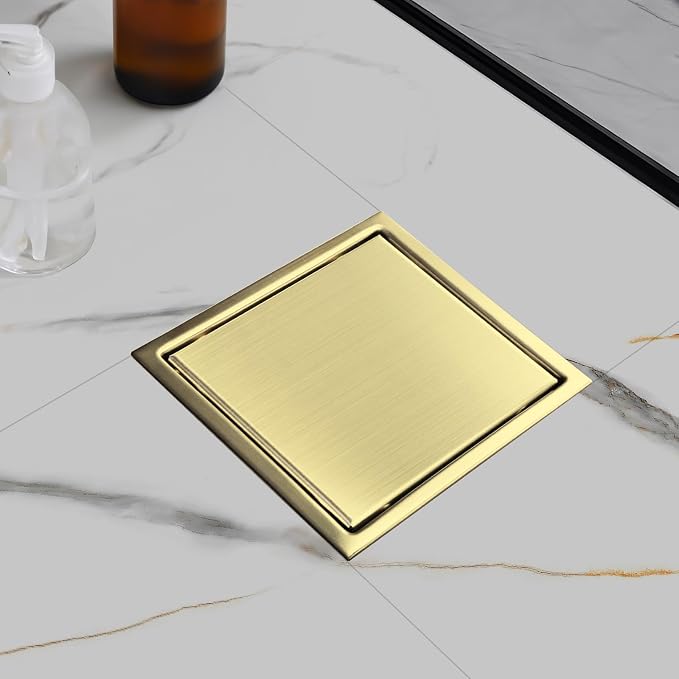 morefine Gold Shower Floor Drain 6 inch - Image 4