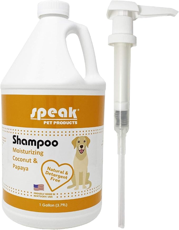 Natural Dog Shampoo with Pump, Moisturizing Coconut Papaya, 1 Gallon by SpeakPetProducts