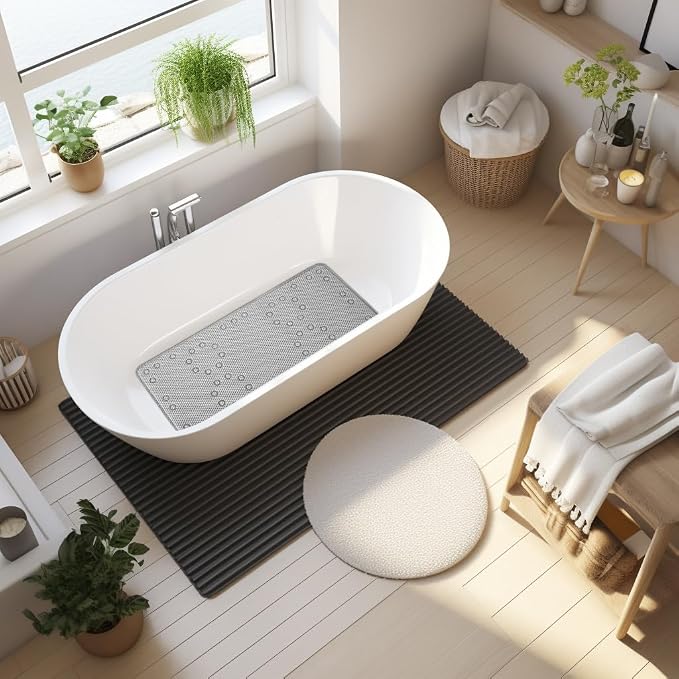 Double Layer Foam Non Slip Bathtub Mat 37x17in, More Comfortable and Thicker - Image 5
