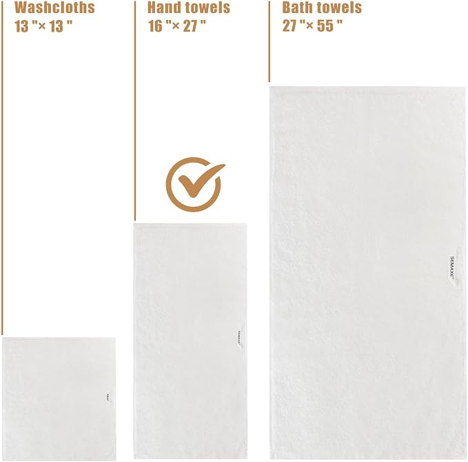 SEMAXE Hand Towel for Bathroom, 100% Combed Cotton Towel - Image 6