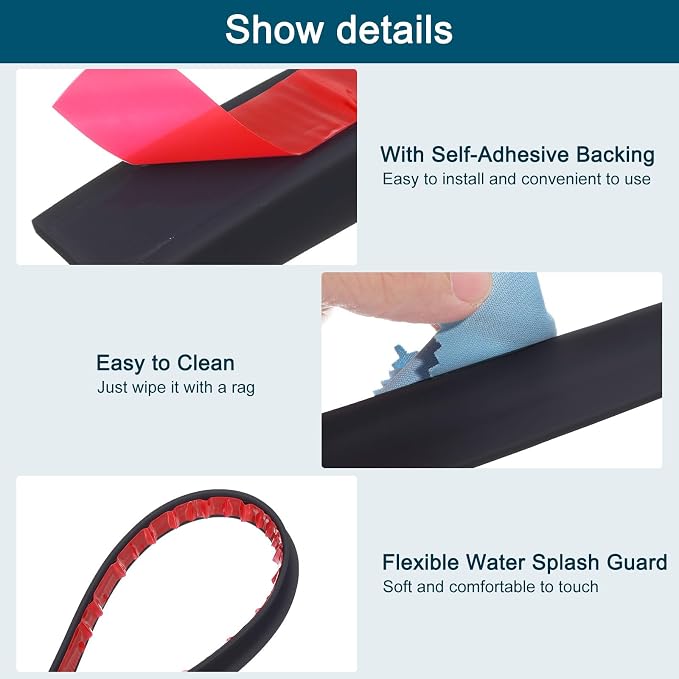 uxcell 39 Inch Collapsible Shower Barrier Stopper Water Splash Guard Blocker - Image 4