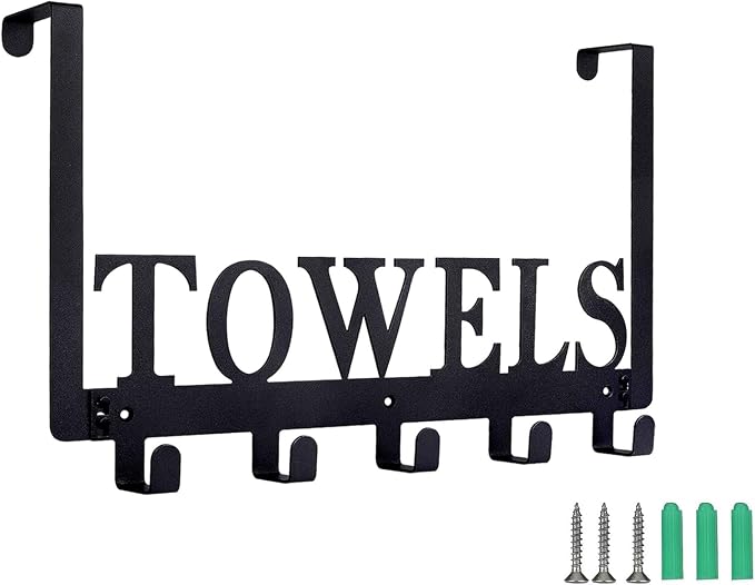 Over The Door Hooks, Towel Rack by Azmoncy