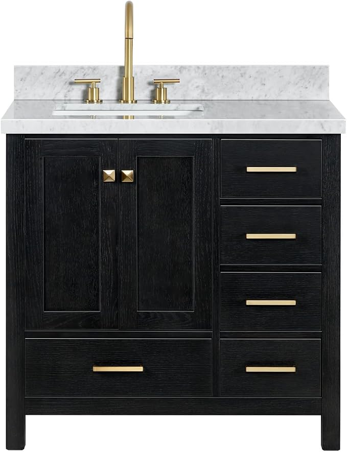 ARIEL Cambridge 37 Inch Single Rectangular Sink Bathroom Vanity - Image 11