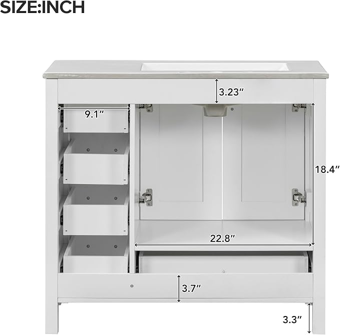 Harper & Bright Designs 36" Bathroom Vanity - Image 9