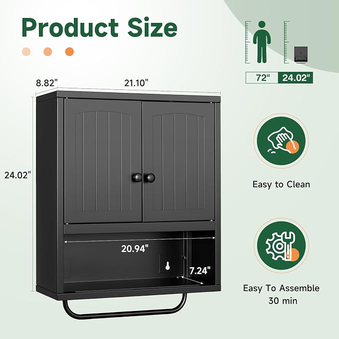 Letaya Metal Bathroom Wall Cabinet - Image 3