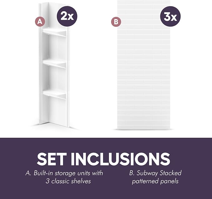 White Polystyrene Tub Wall Surround 32"x 60"x 58" - Image 5