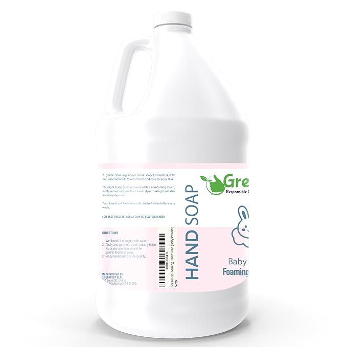GreenFist Foaming Hand Soap Refills Baby Powder Scent Jug Foam Refill Made in - Image 6