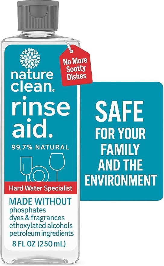 Nature Clean Natural Dishwasher Rinse Aid Liquid, Plant-Based Dishwasher Drying - Image 8