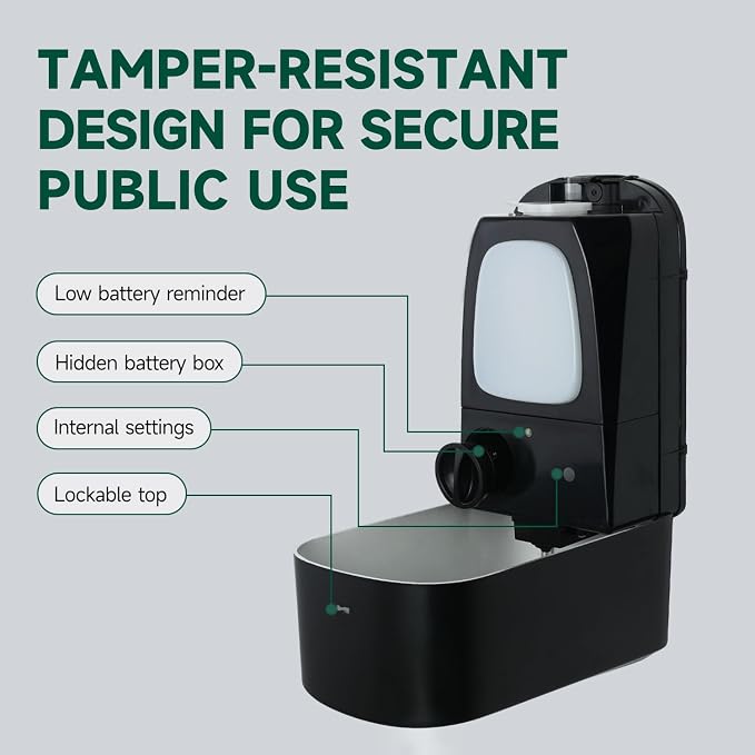 Commercial Automatic Soap Dispenser Large 34oz/1000ml Capacity Wall-Mounted - Image 3