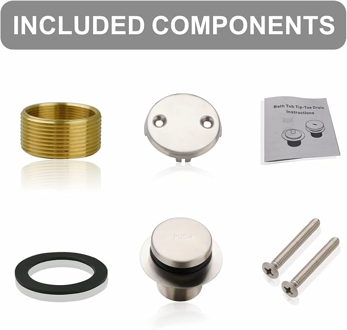Bathtub Drain Tip Toe Tub Conversion Kit, Replacement Bath Trim - Image 6