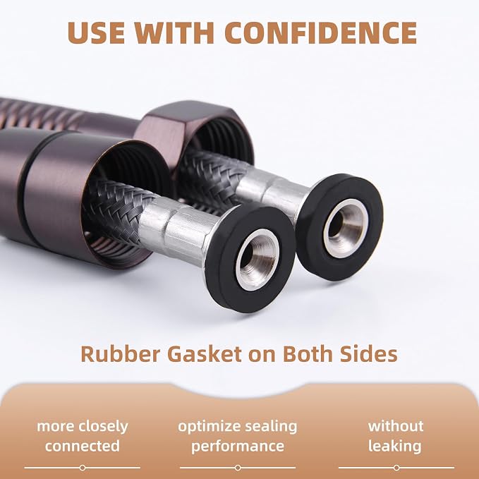 Angle Simple Handheld Shower Hose Replacement G 1/2 Thread Type, Stainless - Image 8