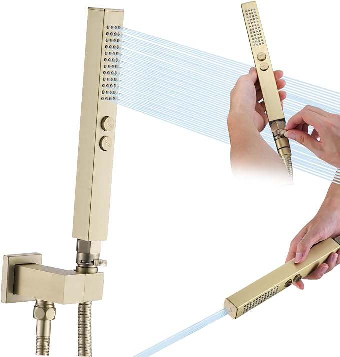 All-Metal High Pressure Square Handheld Shower Head by Unknown