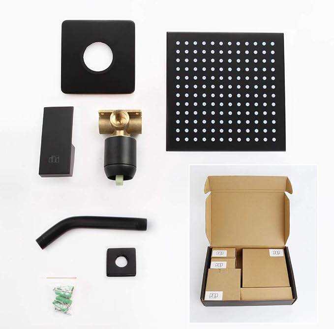 POP SANITARYWARE Matte Black Shower Faucet Set, Bathroom Rainfall Shower System - Image 6